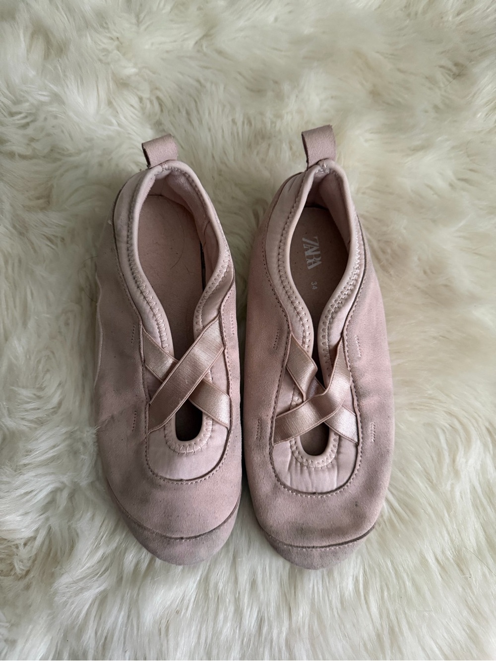 Zara Girls Pale Blush Ballet Slip-Ons